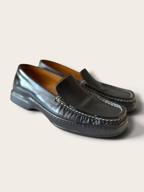 COACH Vintage Black Leather Alaura Loafers Shoes 6.5 B Made in Italy